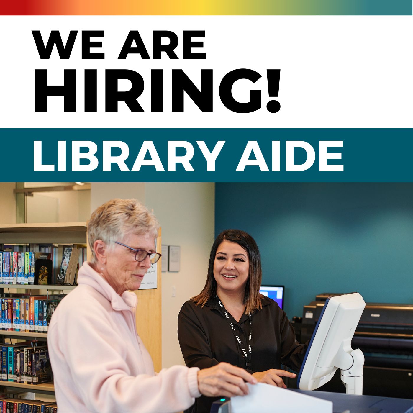 We're Hiring a Library Aide