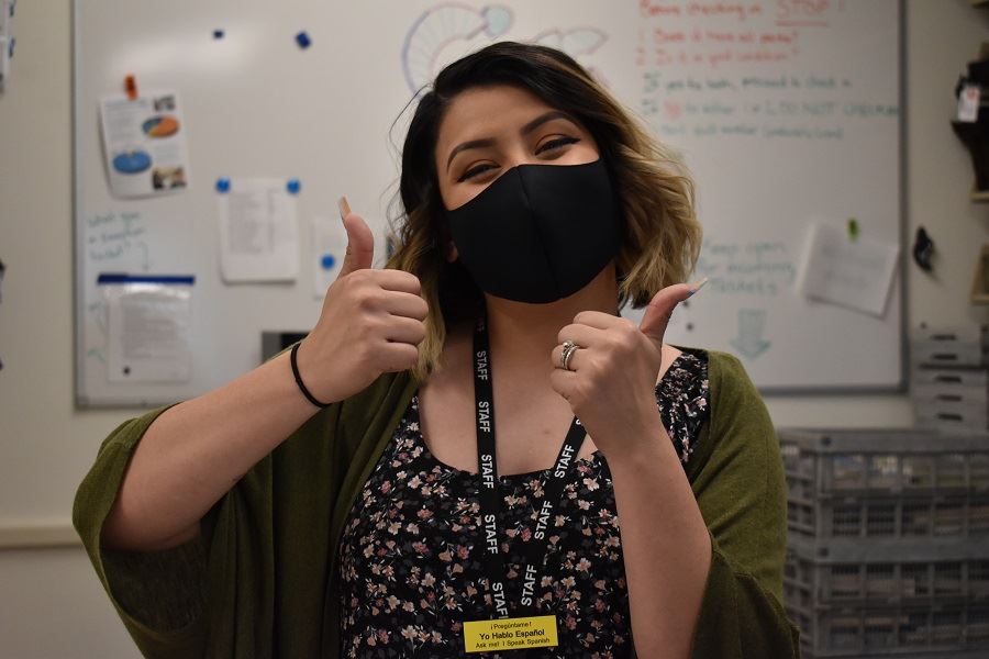 Staff Member giving a Double Thumbs Up