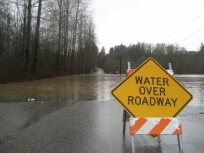Water Over Roadway sign