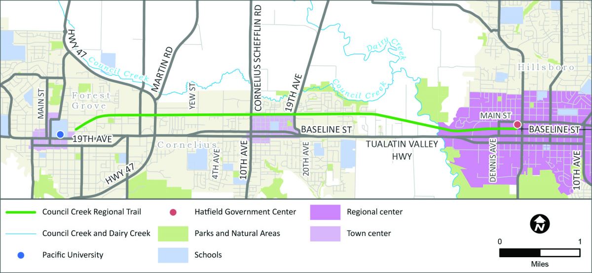 Council Creek Regional Trail map